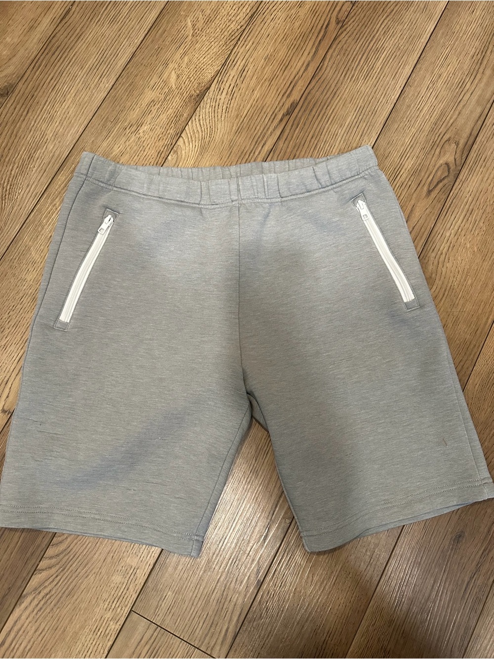 OVO Light Grey Athletic Zip-Front Shorts